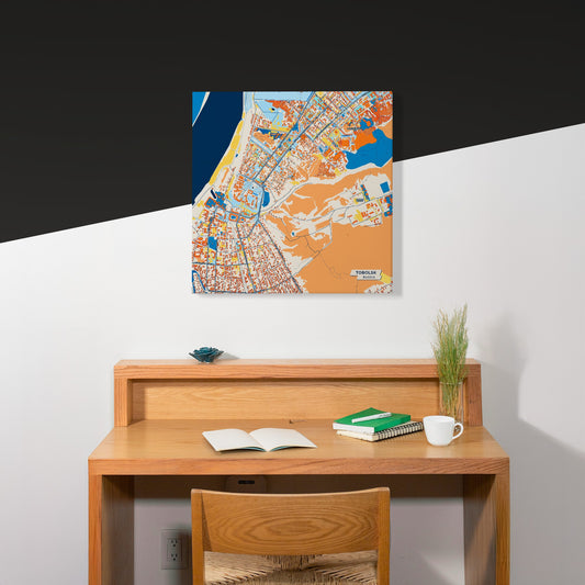 Тобольск Russia Colorful City Map Canvas Print Scene