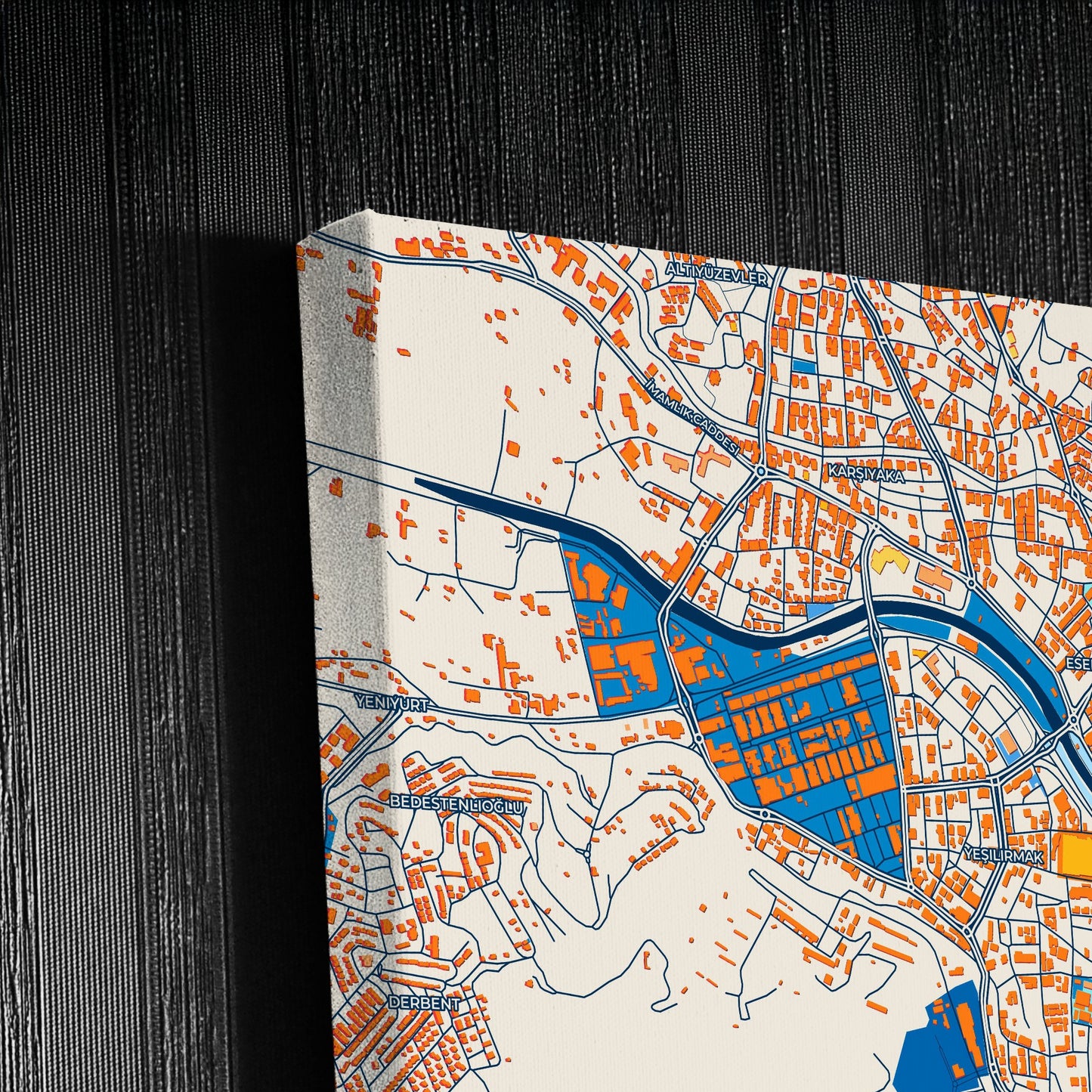 Tokat Turkey Colorful City Map Canvas Print Detail