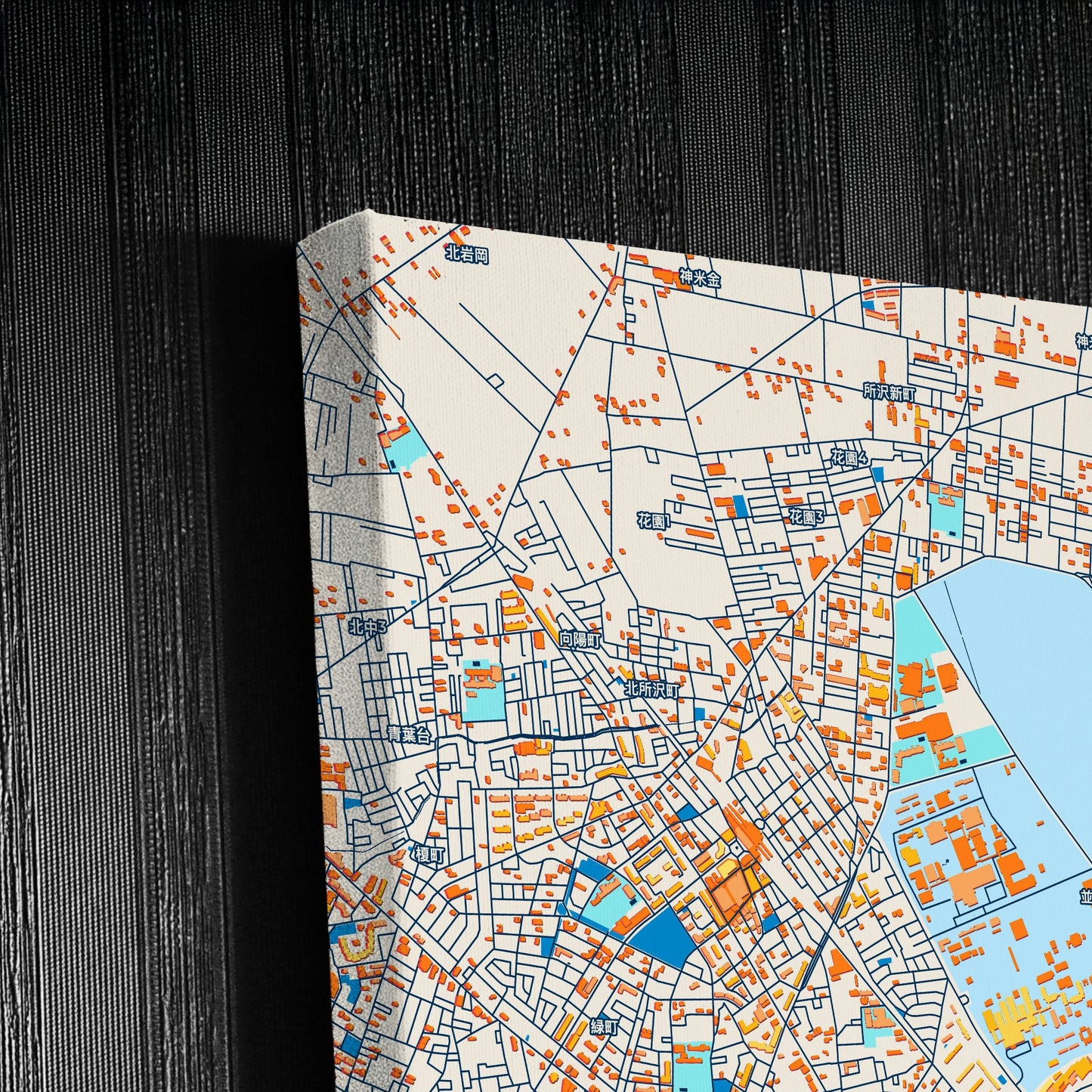 Tokorozawa Japan Colorful City Map Canvas Print Detail