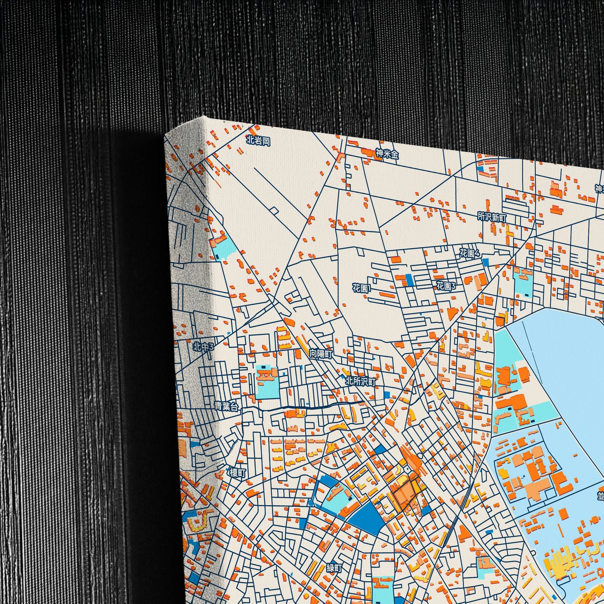 Tokorozawa Japan Colorful City Map Canvas Print Detail