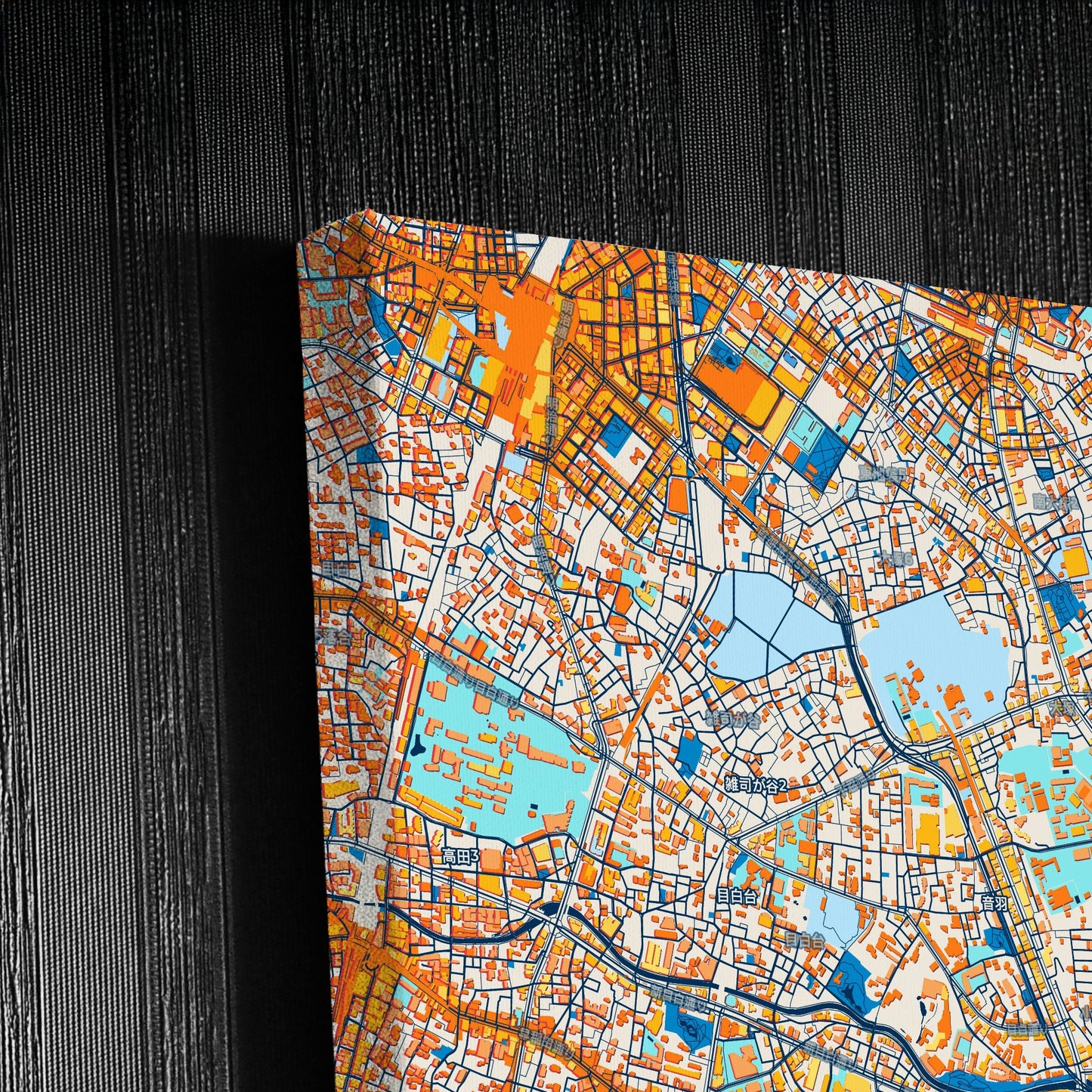 Tokyo Japan Colorful City Map Canvas Print Detail