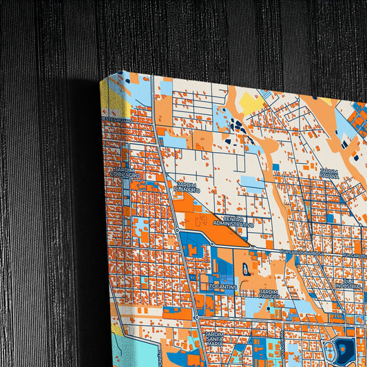 Toledo Brazil Colorful City Map Canvas Print Detail