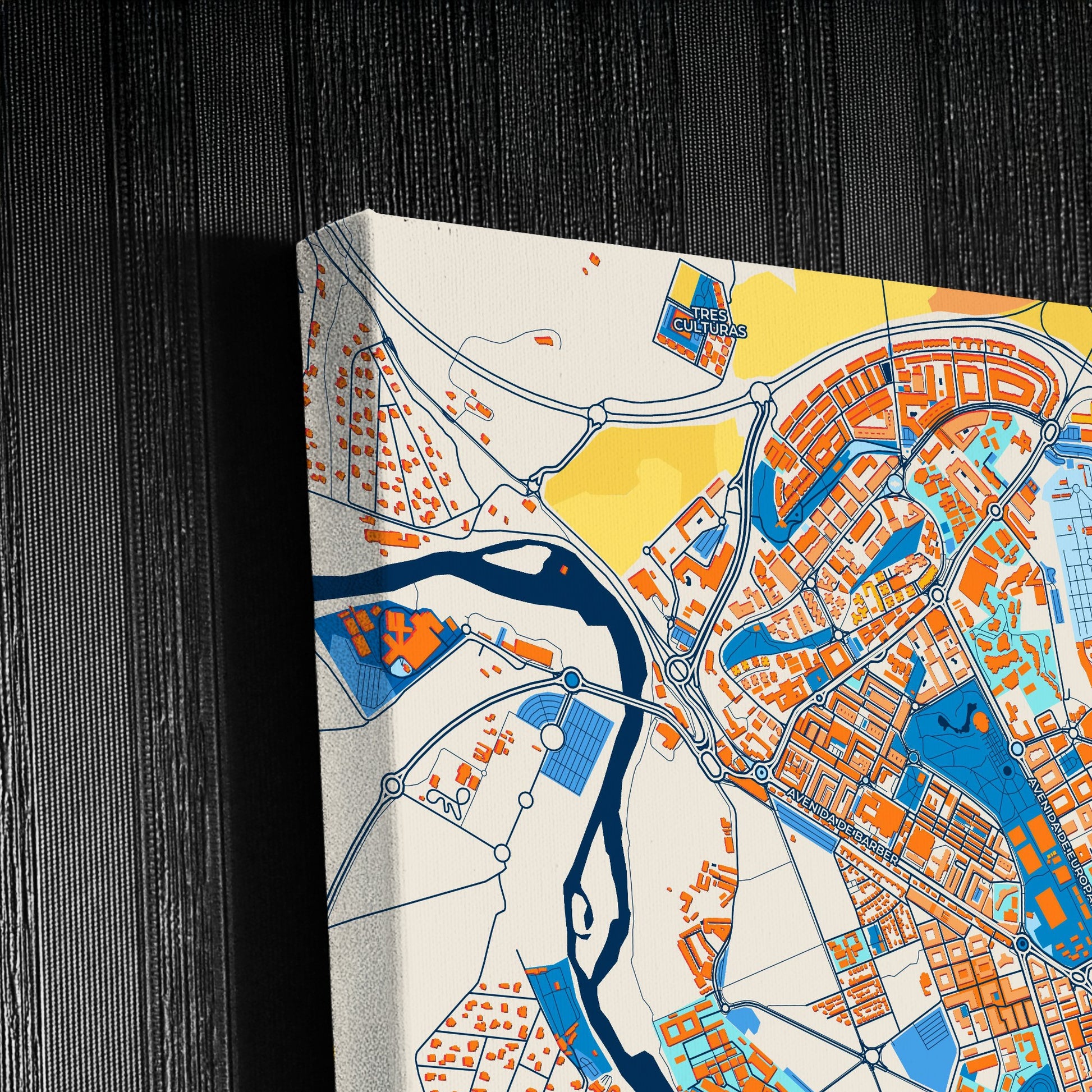 Toledo Spain Colorful City Map Canvas Print Detail