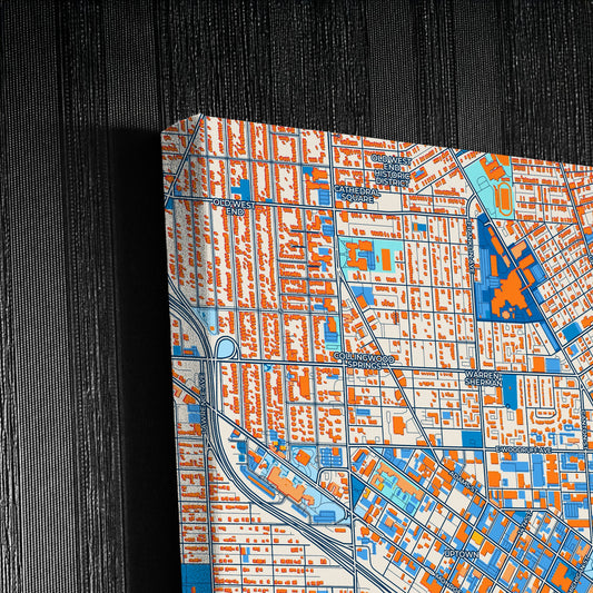 Toledo Ohio Colorful City Map Canvas Print Detail
