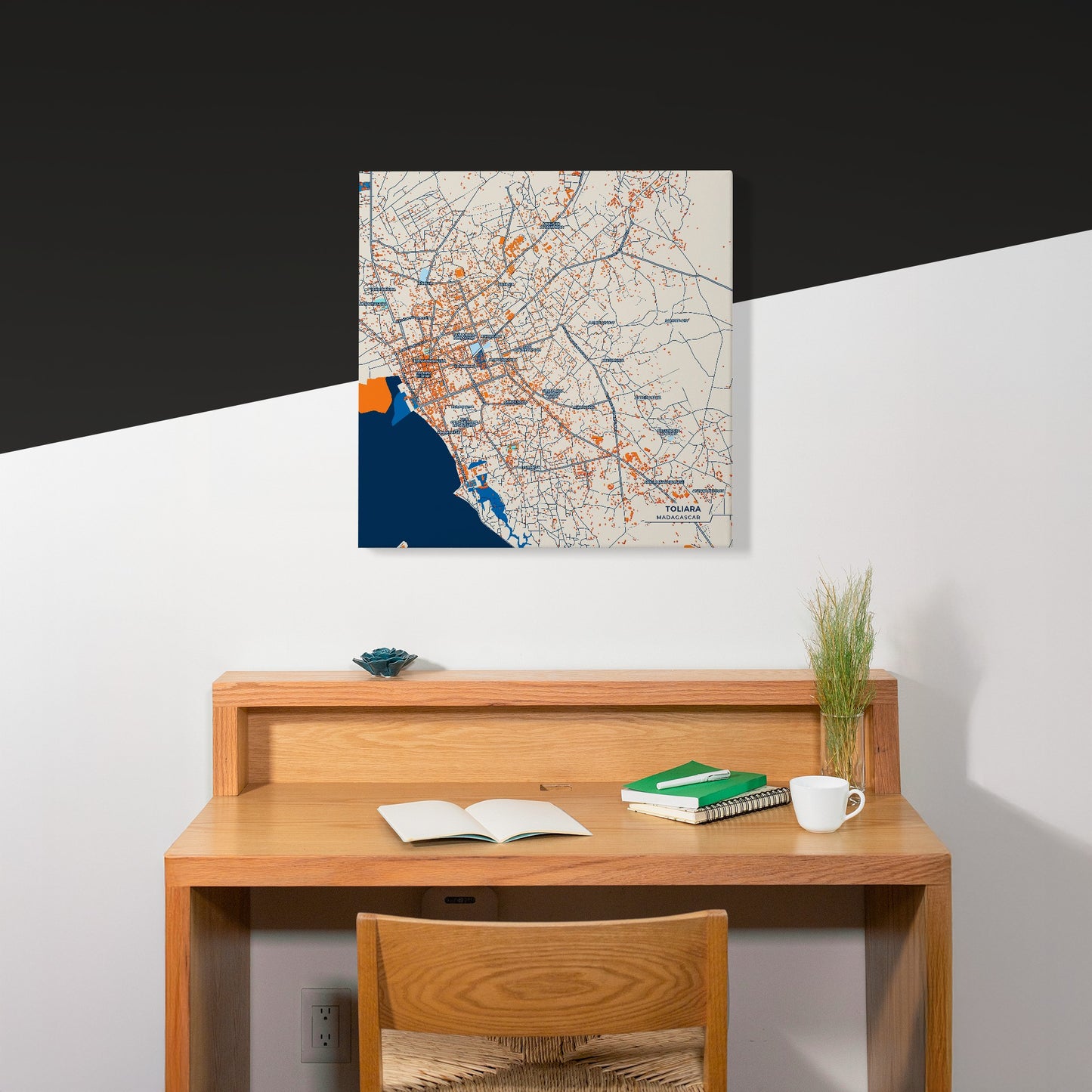 Toliara Madagascar Colorful City Map Canvas Print Scene