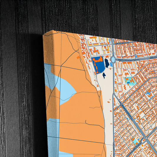 Тольятти Russia Colorful City Map Canvas Print Detail
