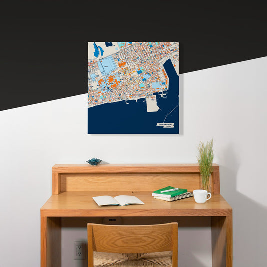 Tomakomai Japan Colorful City Map Canvas Print Scene