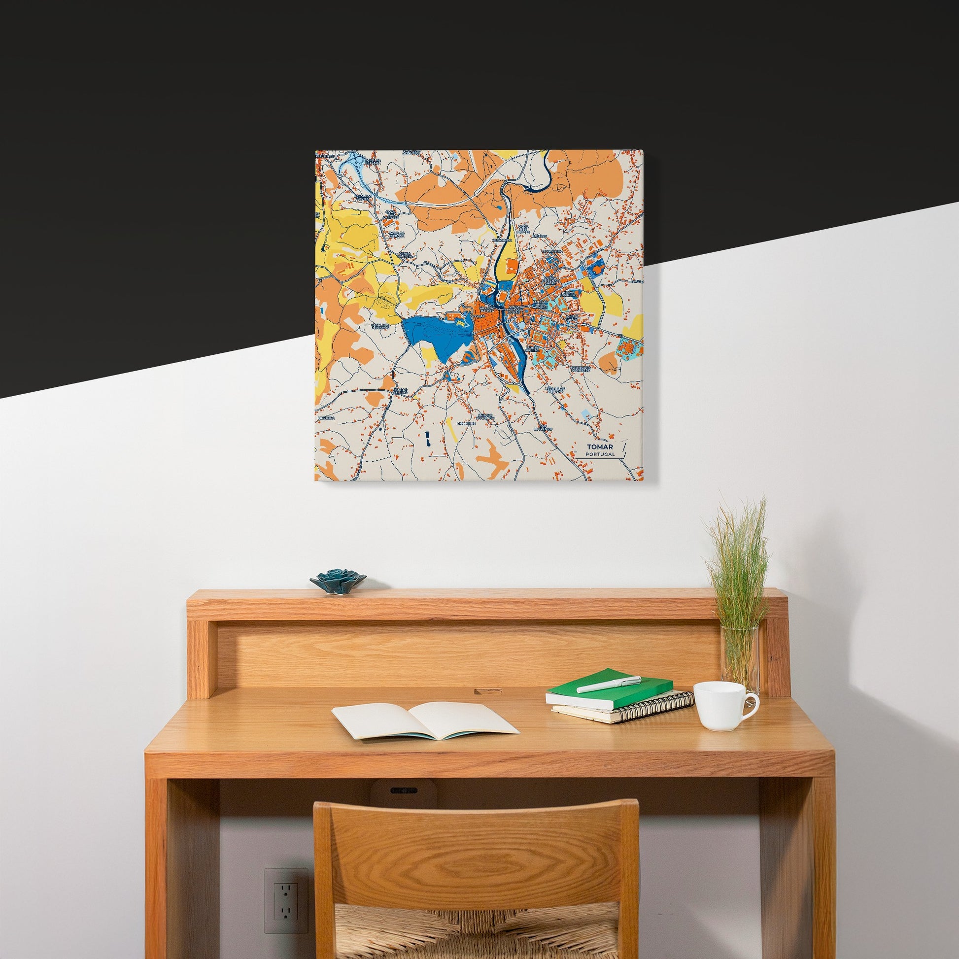 Tomar Portugal Colorful City Map Canvas Print Scene