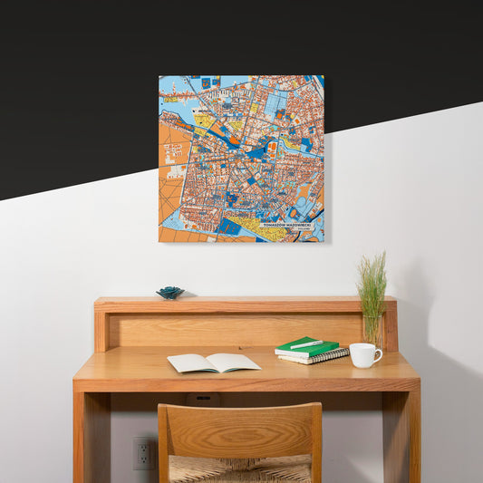 Tomaszów Mazowiecki Poland Colorful City Map Canvas Print Scene