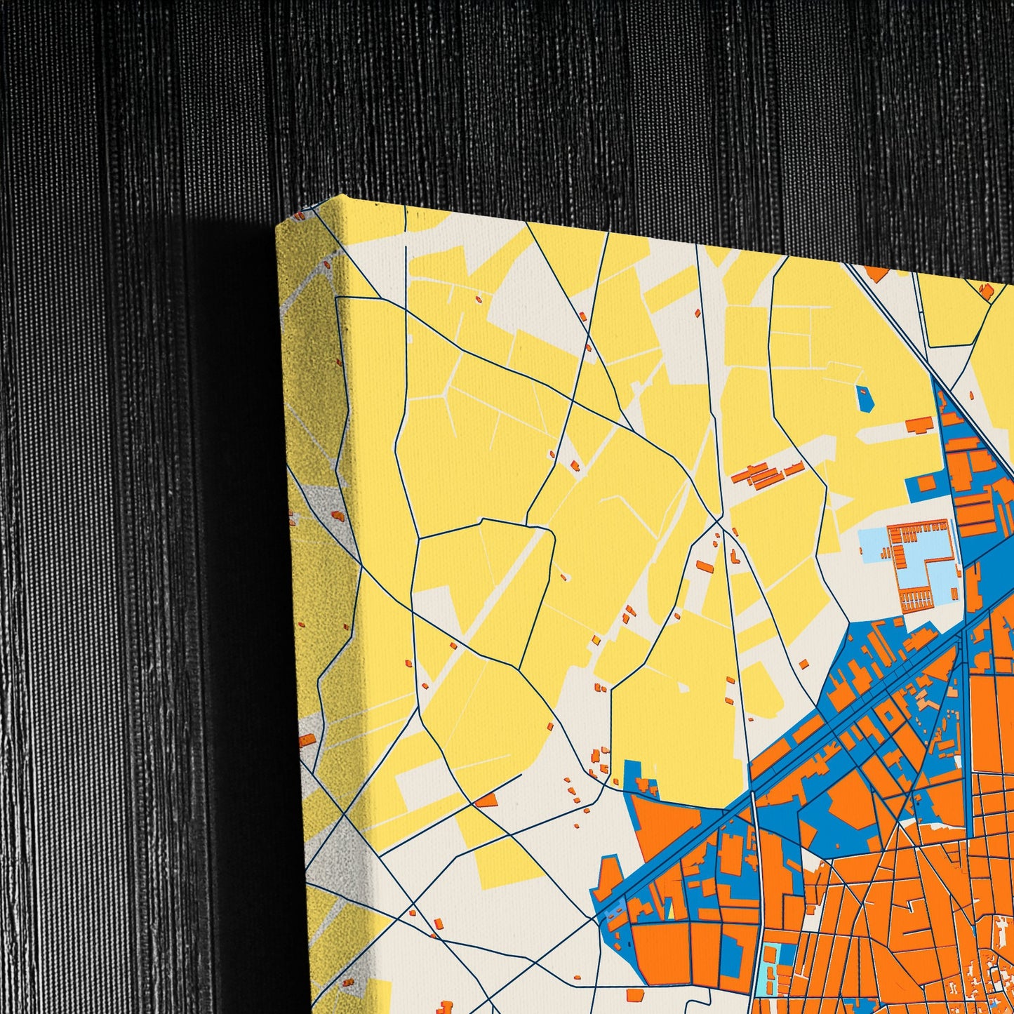 Tomelloso Spain Colorful City Map Canvas Print Detail