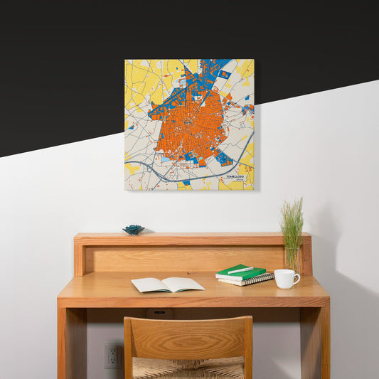 Tomelloso Spain Colorful City Map Canvas Print Scene