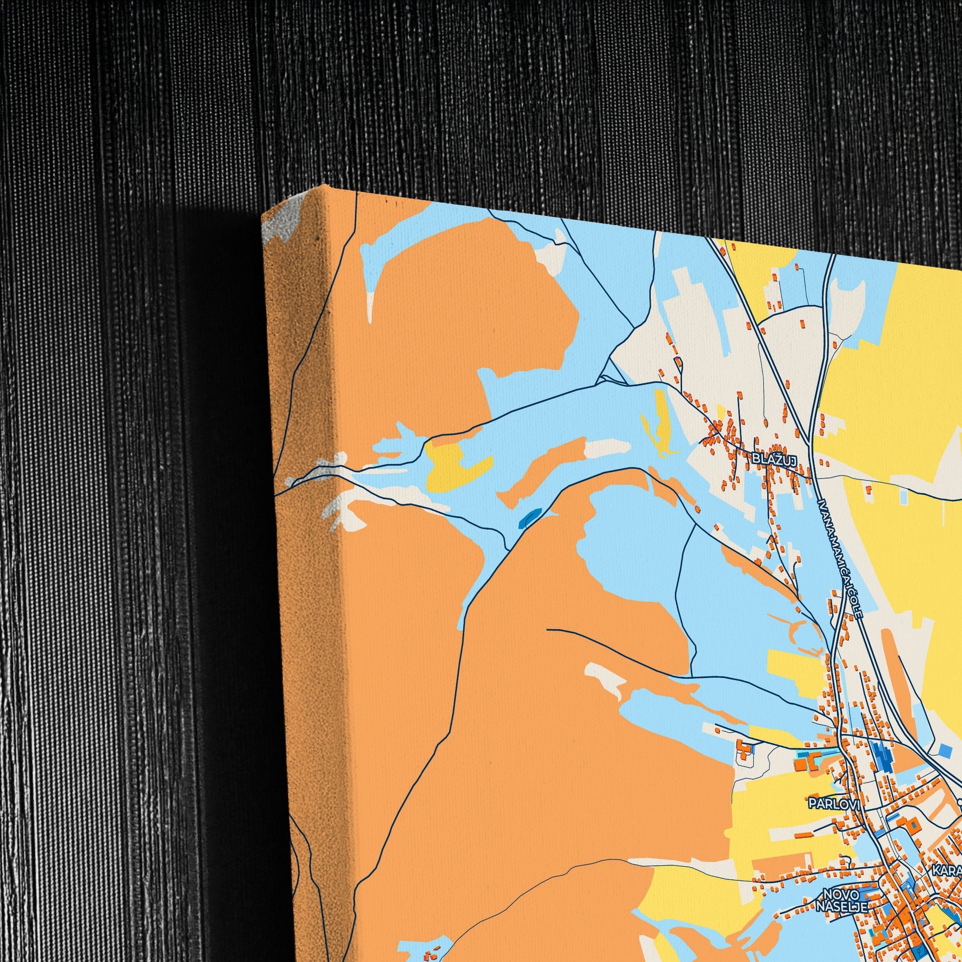 Tomislavgrad Bosnia And Herzegovina Colorful City Map Canvas Print Detail