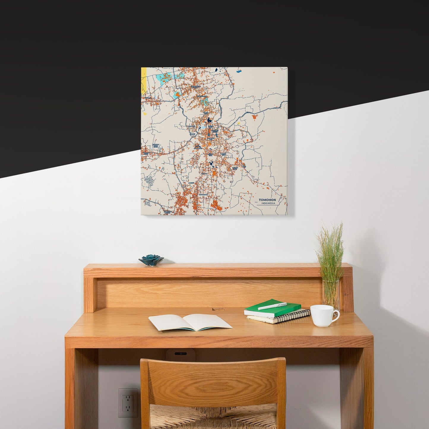 Tomohon Indonesia Colorful City Map Canvas Print Scene