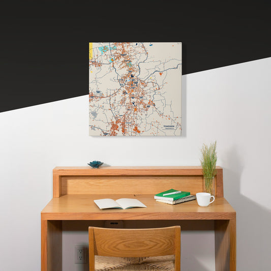 Tomohon Indonesia Colorful City Map Canvas Print Scene