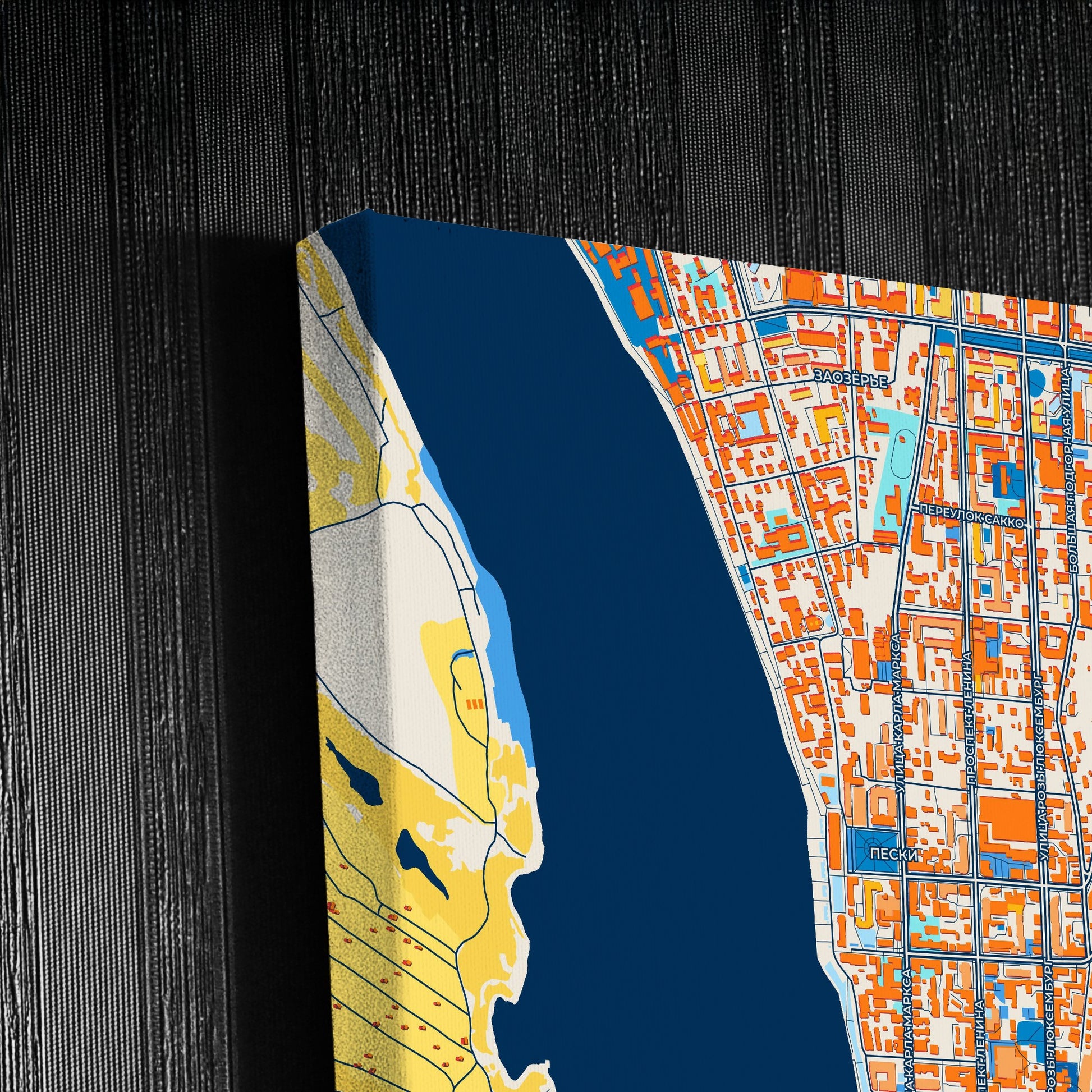 Томский Russia Colorful City Map Canvas Print Detail