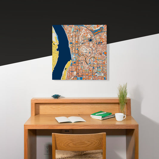 Томский Russia Colorful City Map Canvas Print Scene
