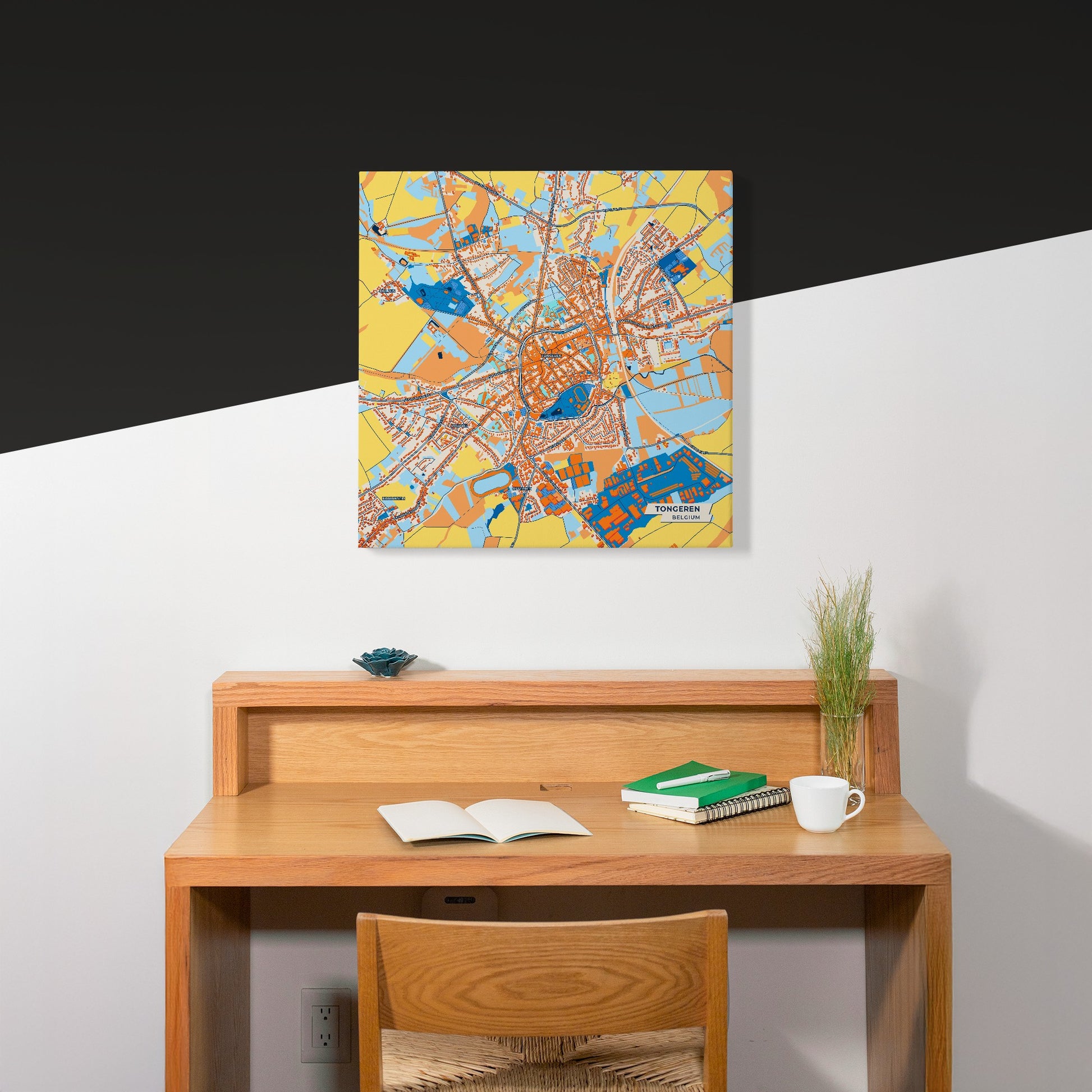 Tongeren  Belgium Colorful City Map Canvas Print Scene