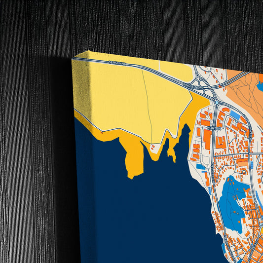 Tønsberg Norway Colorful City Map Canvas Print Detail