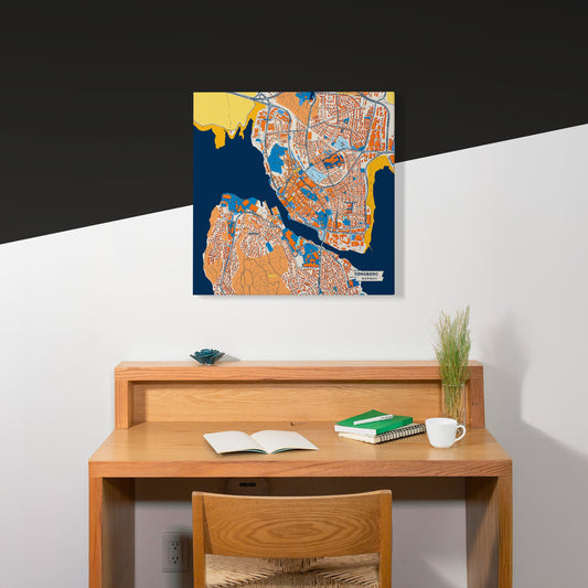 Tønsberg Norway Colorful City Map Canvas Print Scene