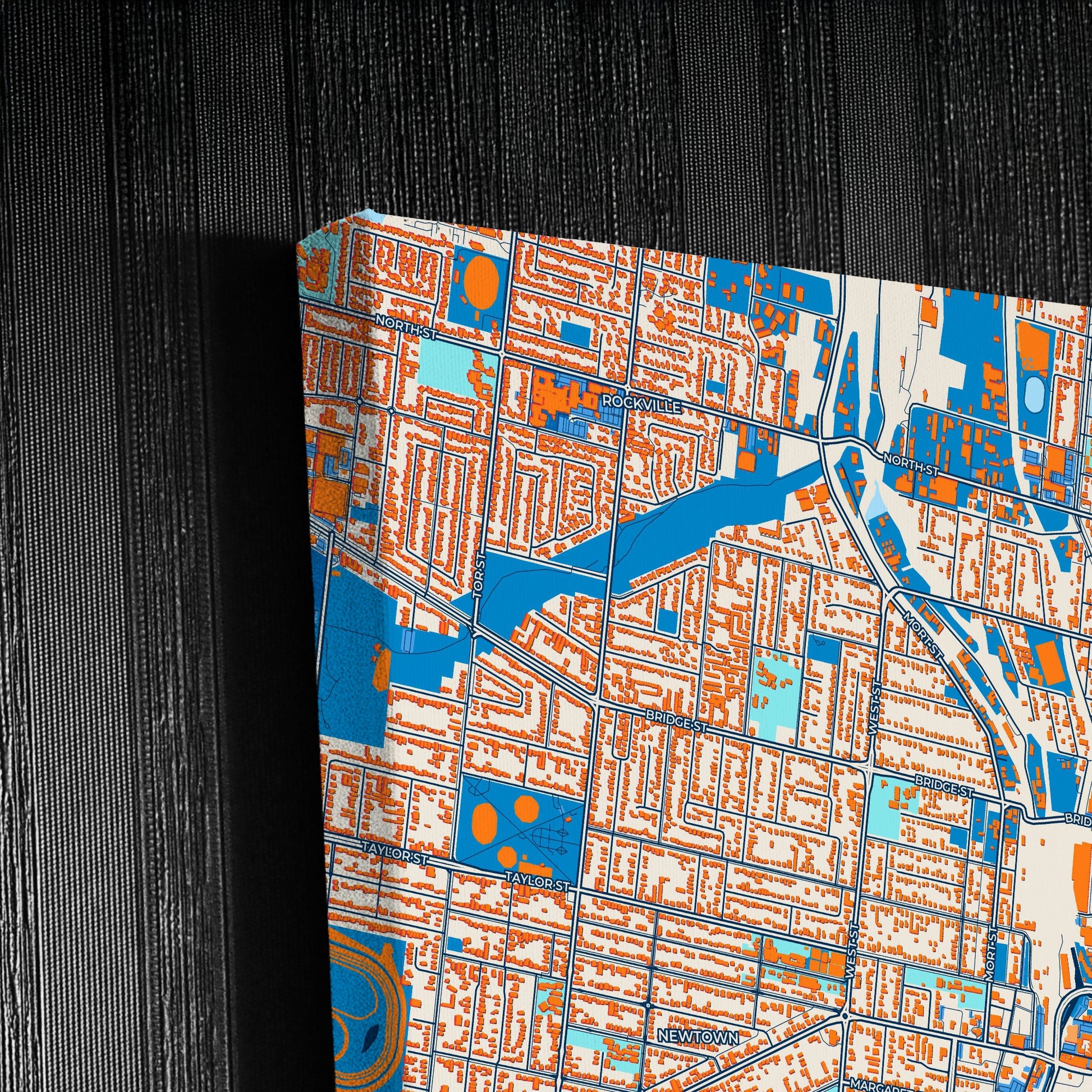 Toowoomba Australia Colorful City Map Canvas Print Detail