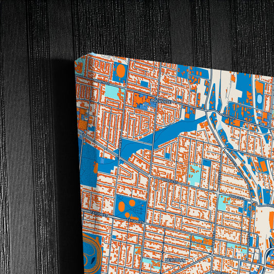 Toowoomba Australia Colorful City Map Canvas Print Detail