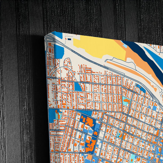 Topeka Kansas Colorful City Map Canvas Print Detail