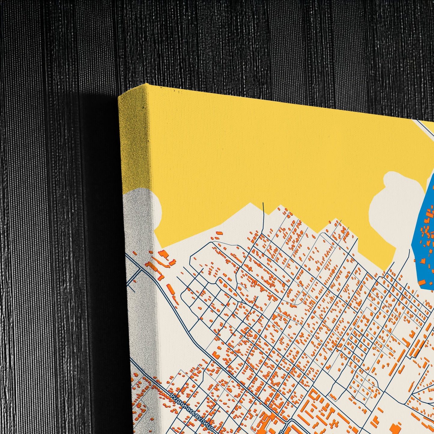 Торецьк Ukraine Colorful City Map Canvas Print Detail