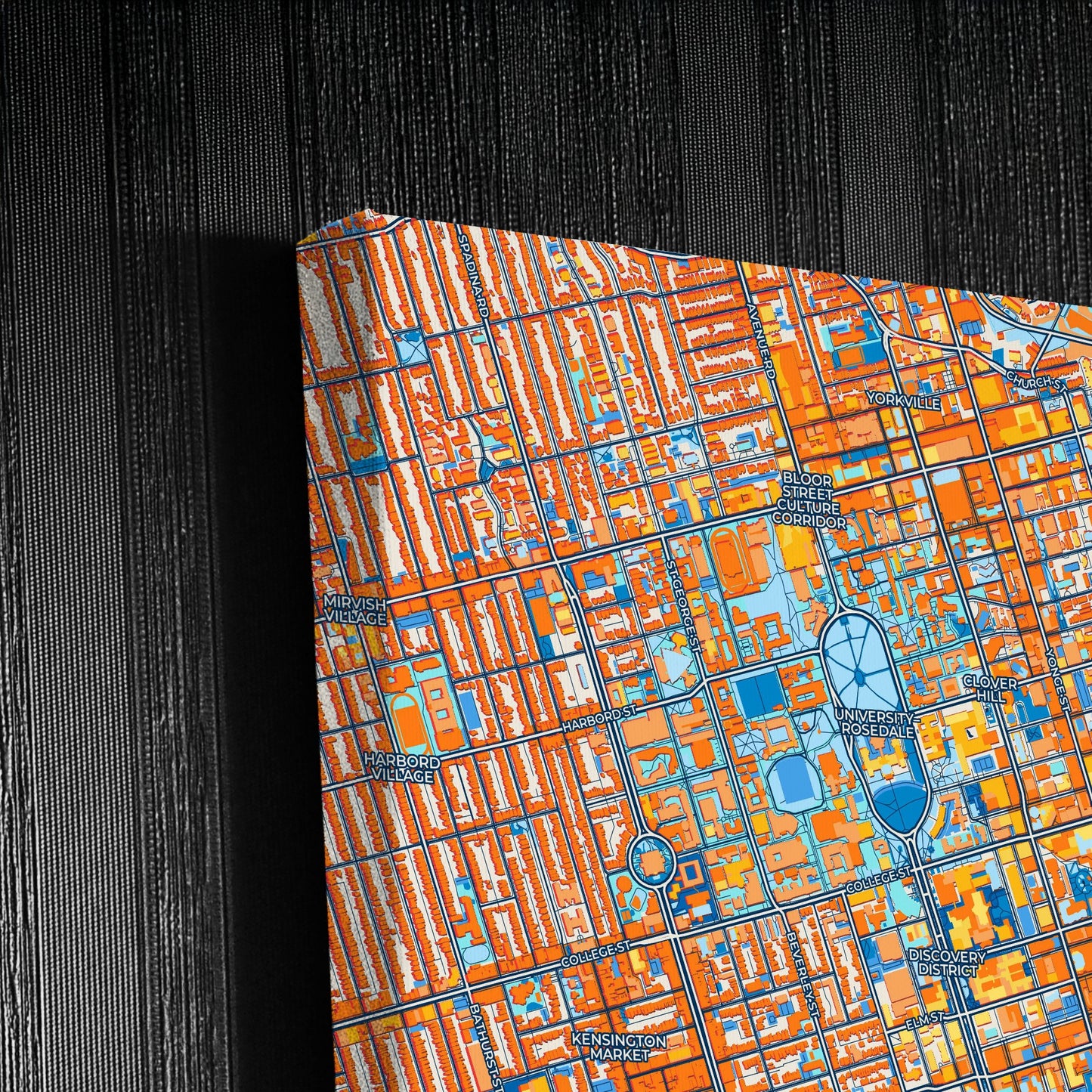 Toronto Canada Colorful City Map Canvas Print Detail