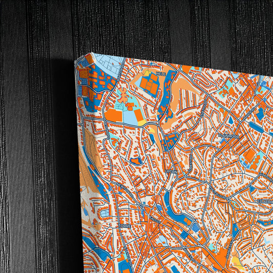 Torquay England Colorful City Map Canvas Print Detail