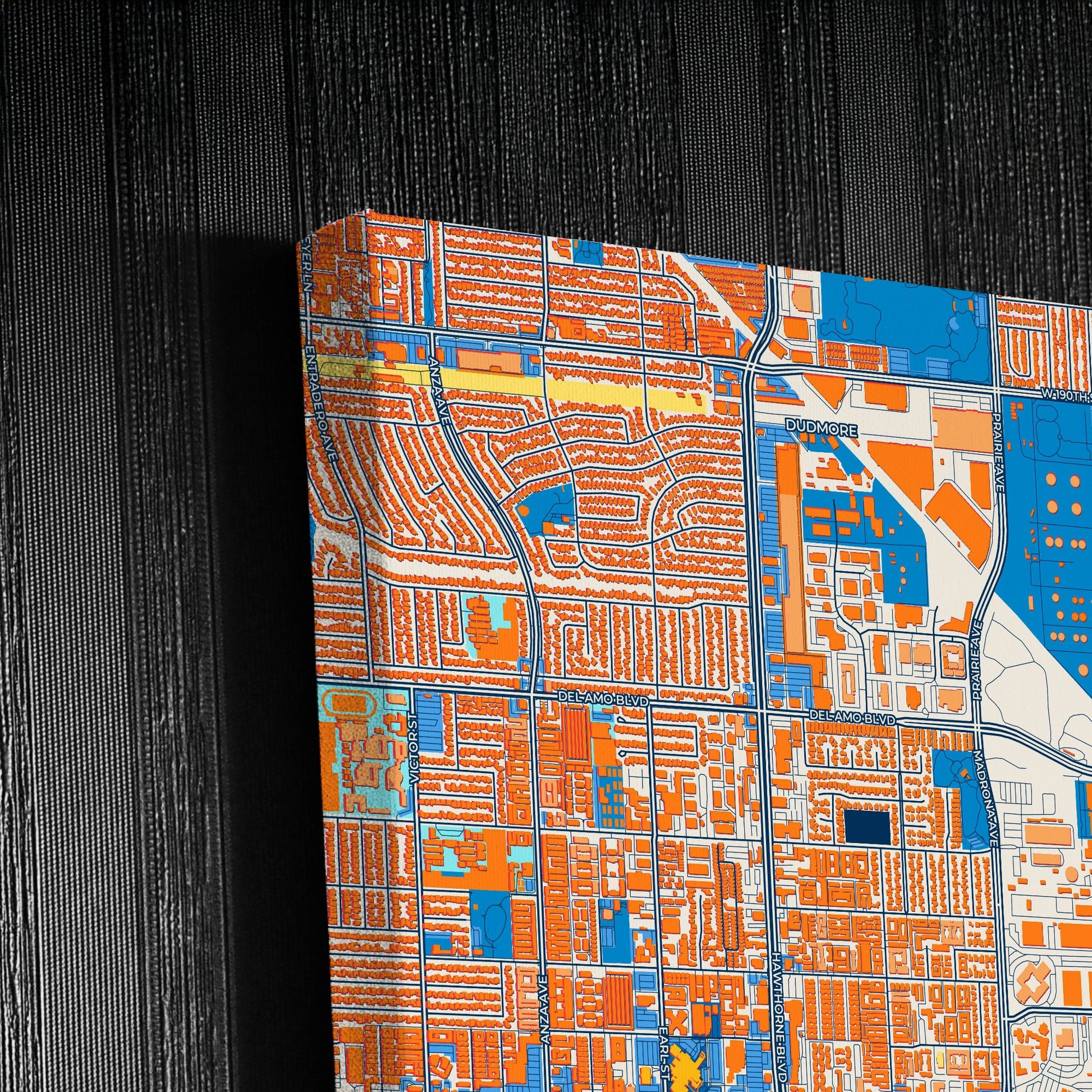 Torrance California Colorful City Map Canvas Print Detail
