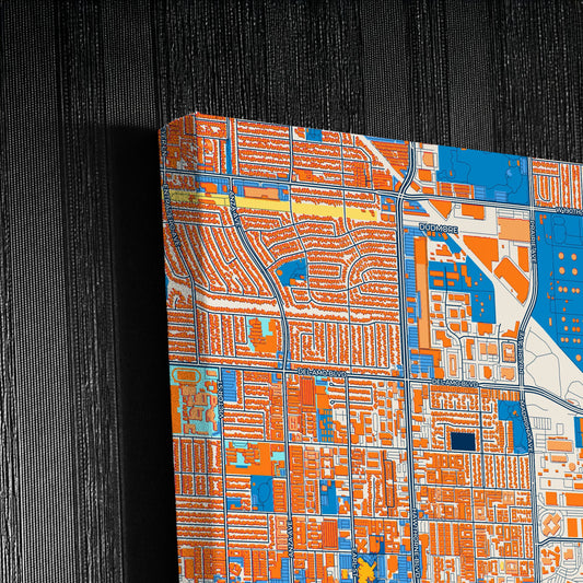 Torrance California Colorful City Map Canvas Print Detail