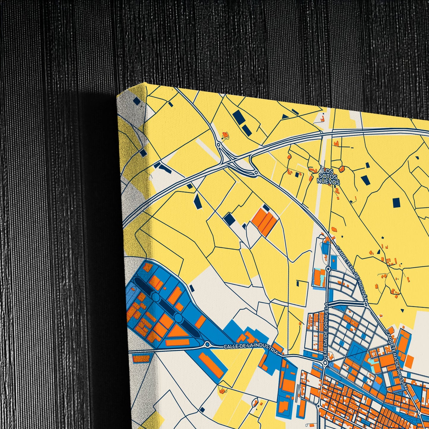 Torre-Pacheco Spain Colorful City Map Canvas Print Detail