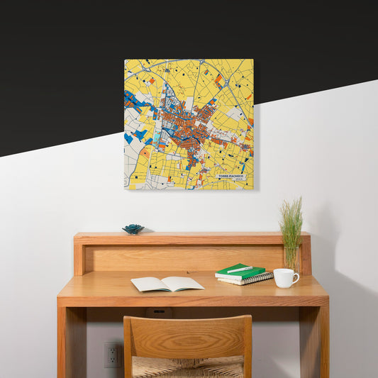 Torre-Pacheco Spain Colorful City Map Canvas Print Scene