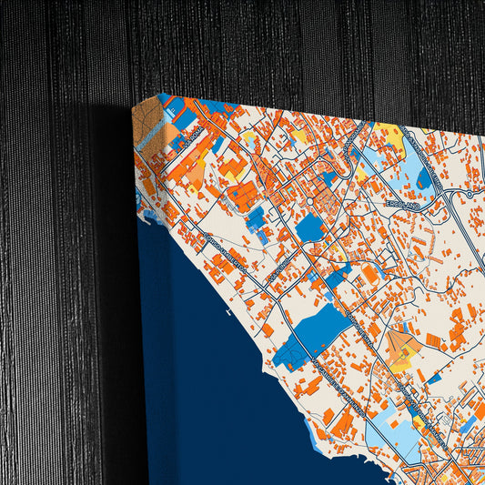 Torre Del Greco Italy Colorful City Map Canvas Print Detail