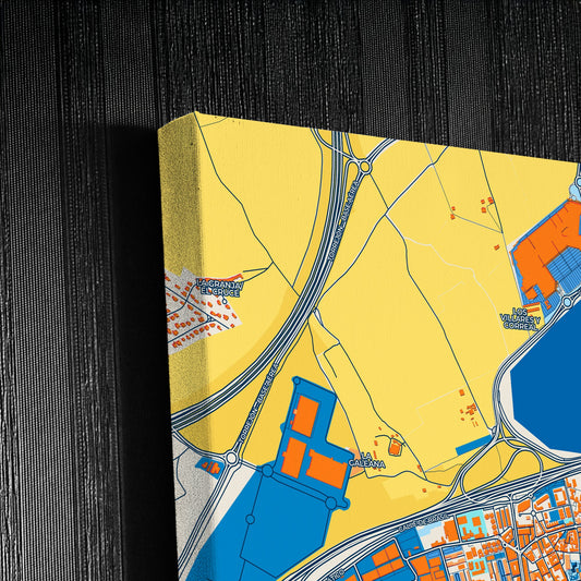 Torrejón De Ardoz Spain Colorful City Map Canvas Print Detail