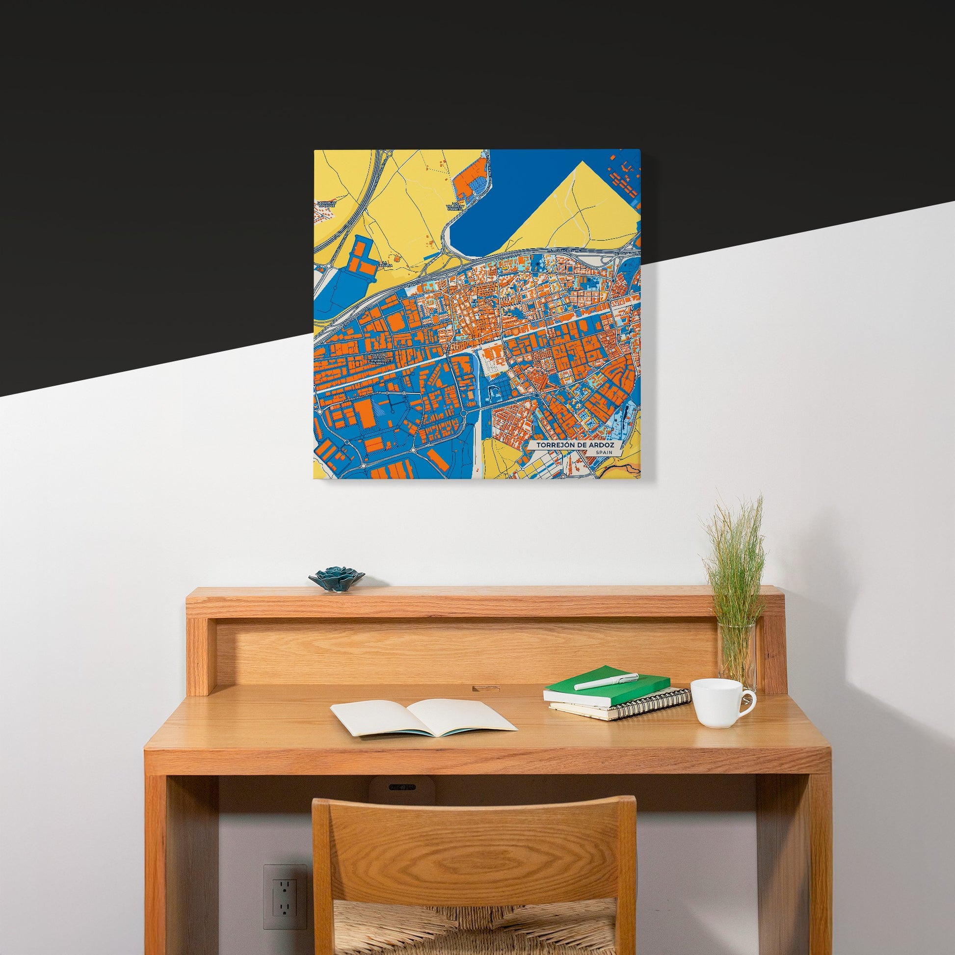 Torrejón De Ardoz Spain Colorful City Map Canvas Print Scene