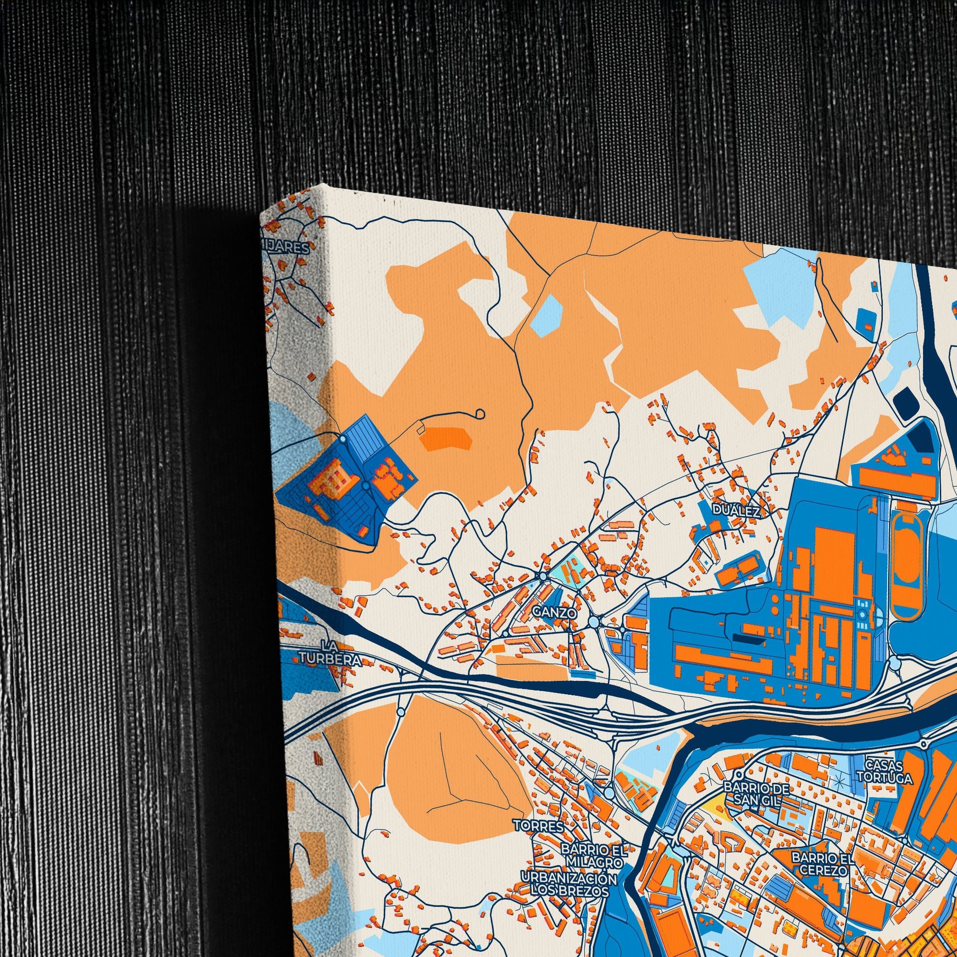 Torrelavega Spain Colorful City Map Canvas Print Detail