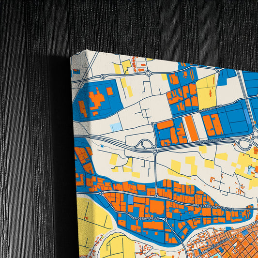 Torrent Spain Colorful City Map Canvas Print Detail