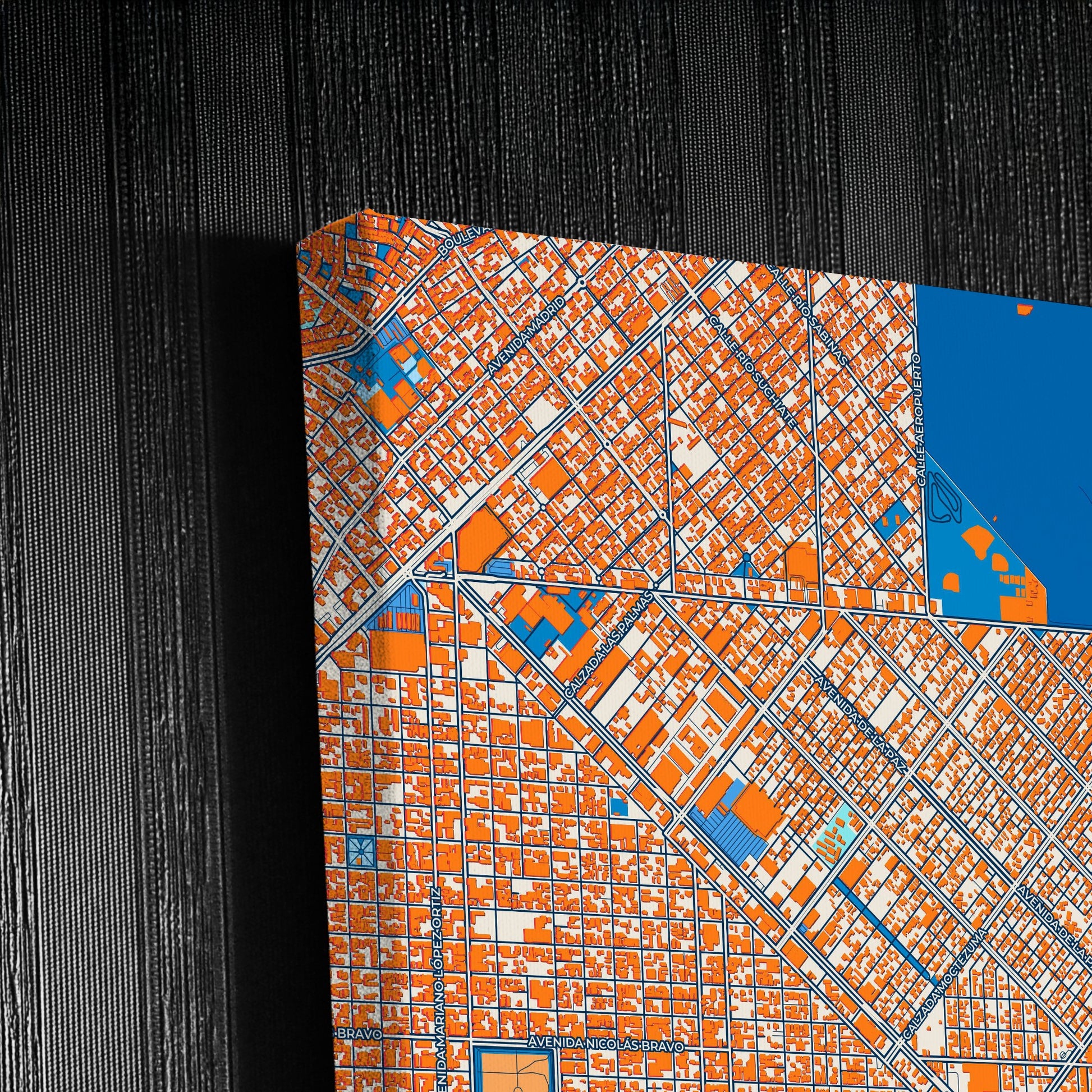 Torreón Mexico Colorful City Map Canvas Print Detail
