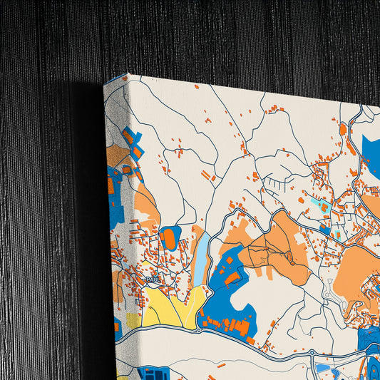 Torres Vedras Portugal Colorful City Map Canvas Print Detail