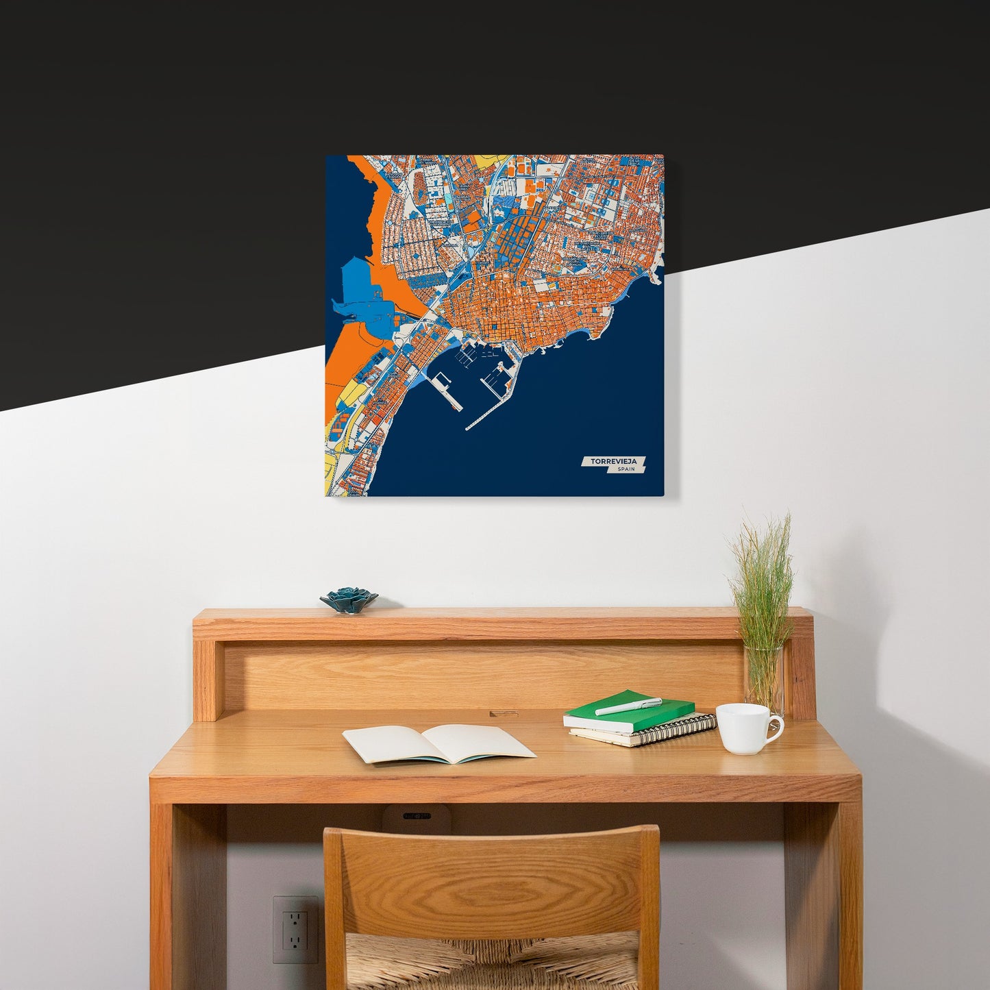 Torrevieja Spain Colorful City Map Canvas Print Scene