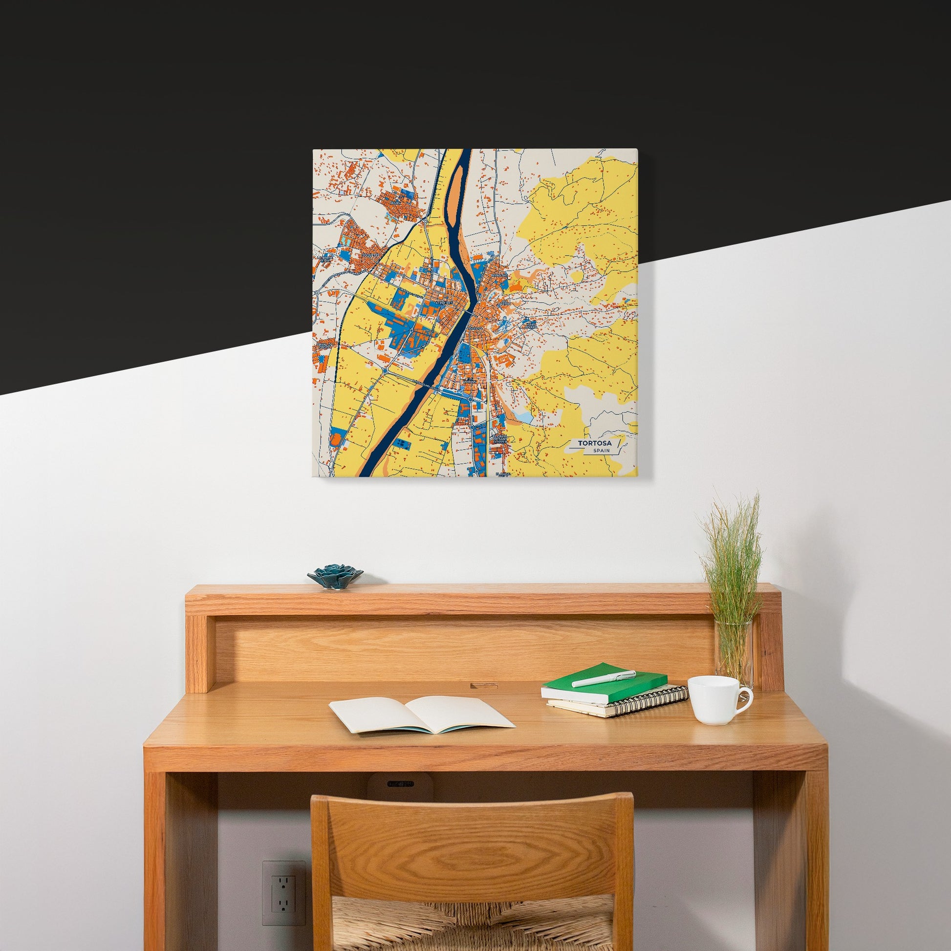 Tortosa Spain Colorful City Map Canvas Print Scene