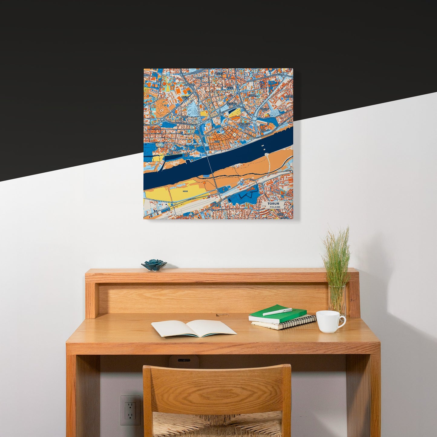 Toruń Poland Colorful City Map Canvas Print Scene