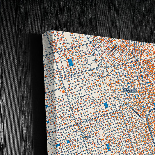 Touba Senegal Colorful City Map Canvas Print Detail