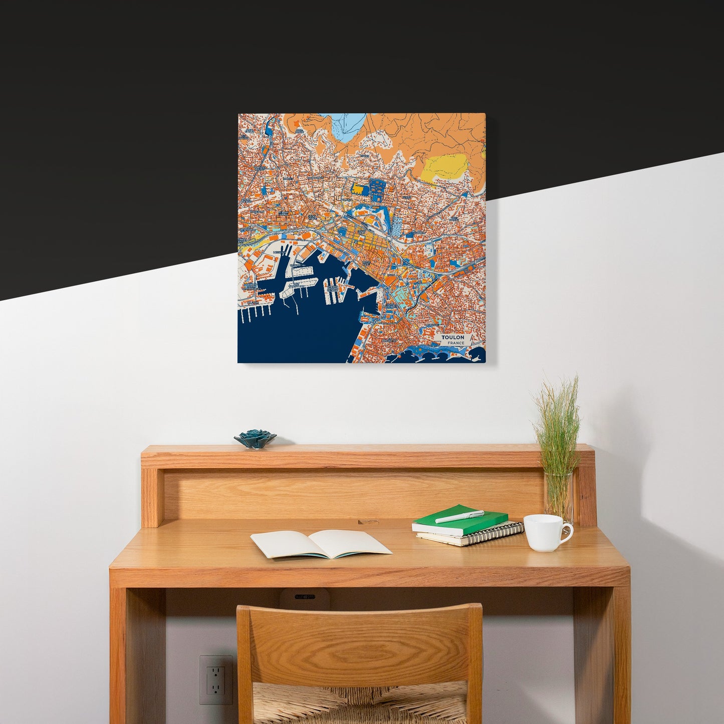 Toulon France Colorful City Map Canvas Print Scene