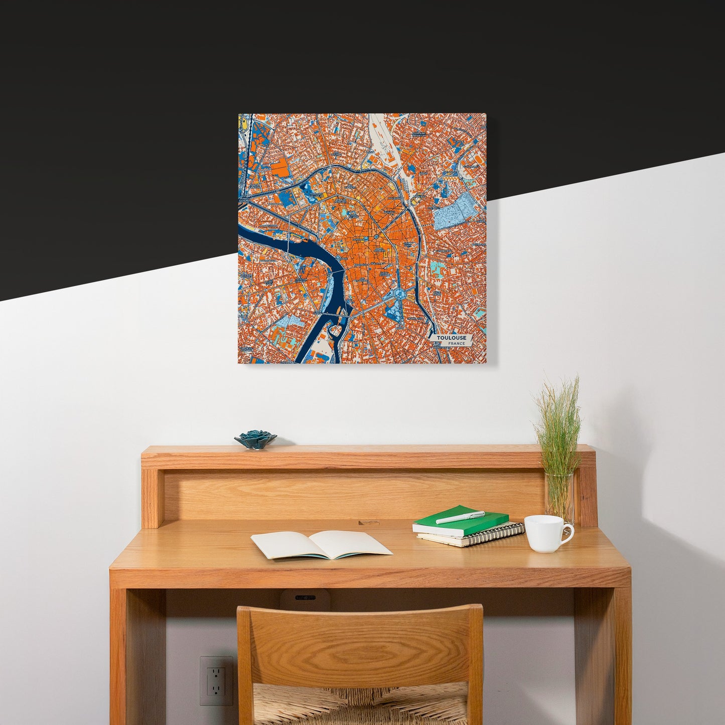 Toulouse France Colorful City Map Canvas Print Scene