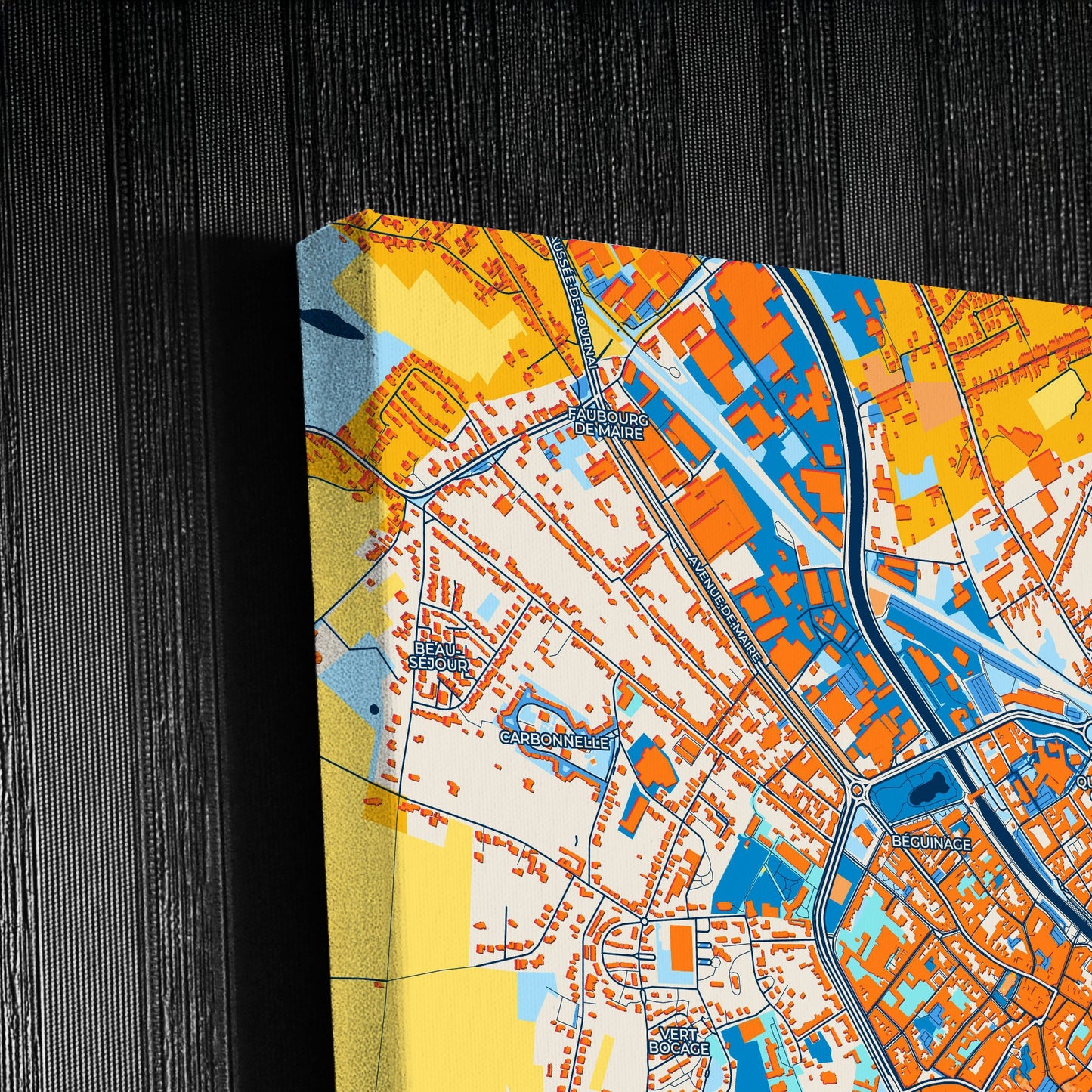 Tournai  Belgium Colorful City Map Canvas Print Detail