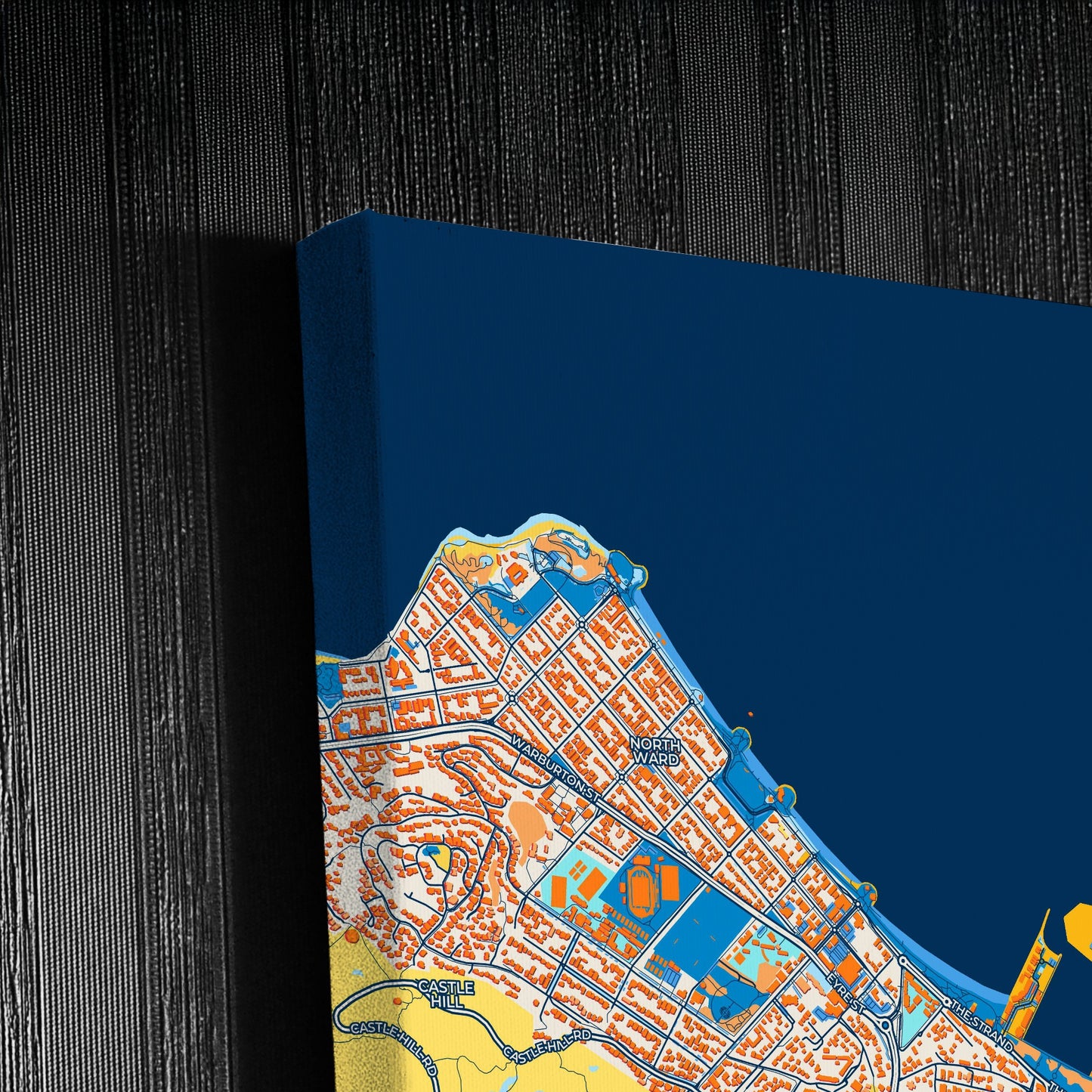 Townsville Australia Colorful City Map Canvas Print Detail