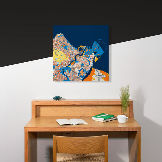 Townsville Australia Colorful City Map Canvas Print Scene