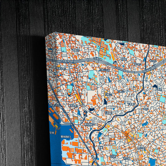Toyonaka Japan Colorful City Map Canvas Print Detail